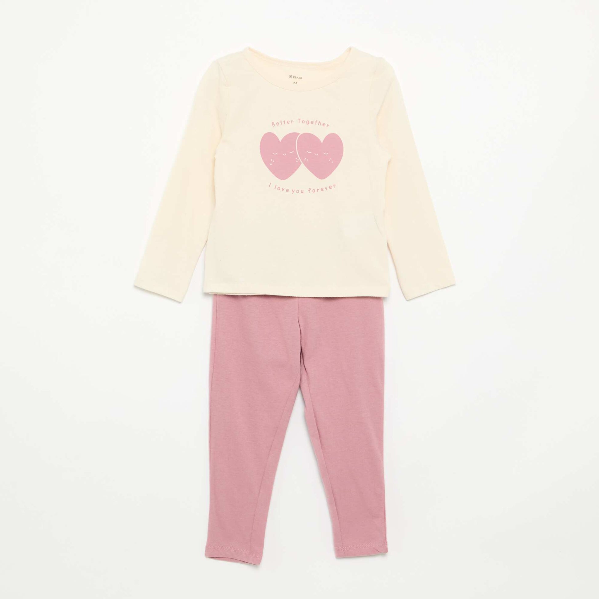 2-piece jersey pyjamas BEIGE