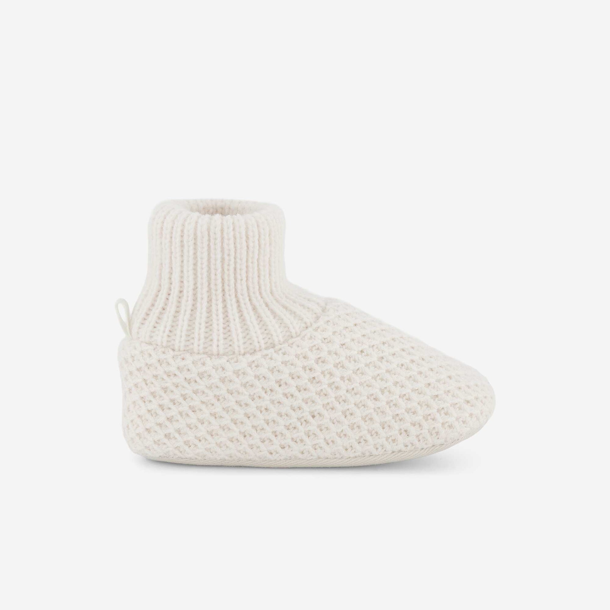 Knitted high-top booties BEIGE