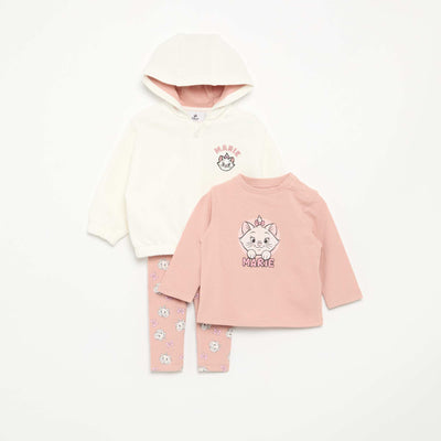 Set me 3 pjesë, hoodie me zinxhir, tuta dhe bluzë me mëngë të gjata 'Disney'
