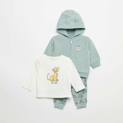 Set me 3 pjesë hoodie me zinxhir, tuta dhe bluzë me mëngë të gjata 'Disney'