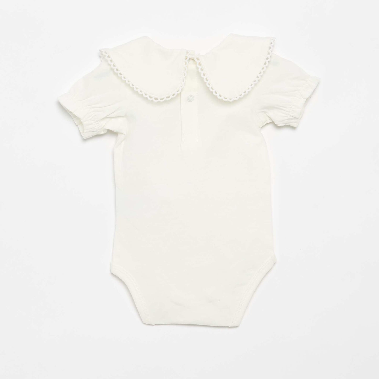 Bodysuit with fancy collar WHITE