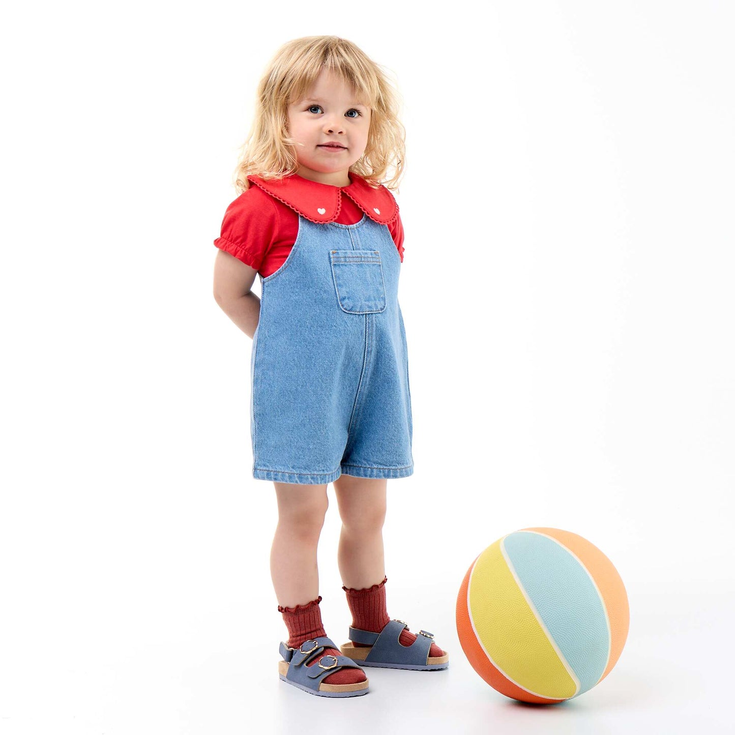Bodysuit with fancy collar RED
