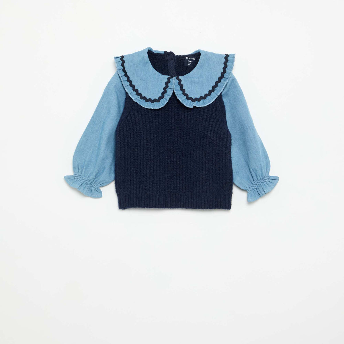 2-in-1 Sweater with Peter Pan Collar BLUE