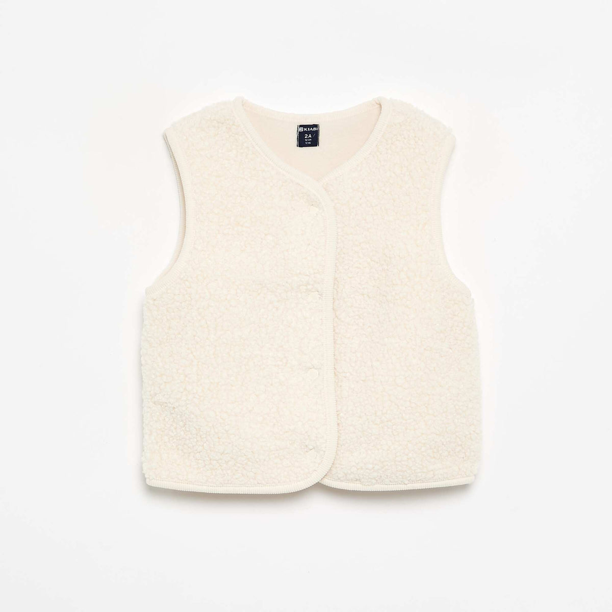 Sleeveless Faux Shearling Vest WHITE