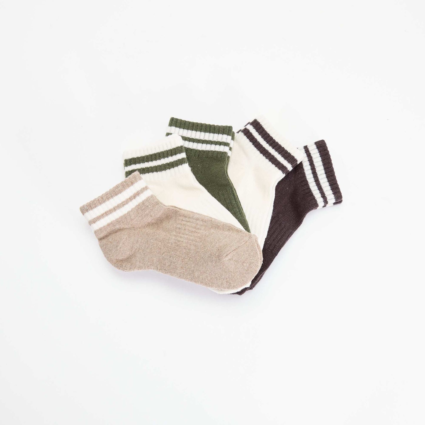 Pack of 5 sports socks BEIGE