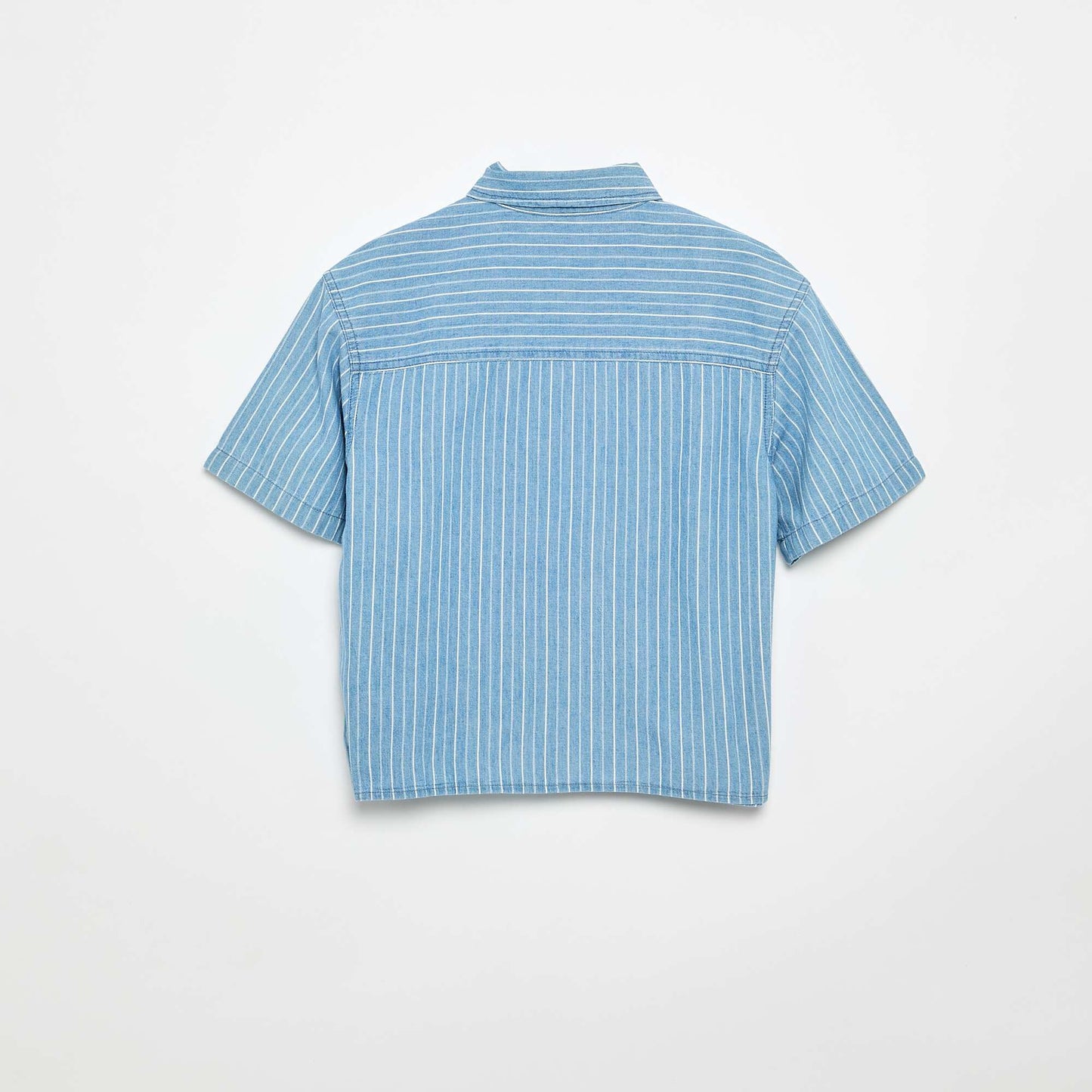 Short-sleeved denim shirt BLUE