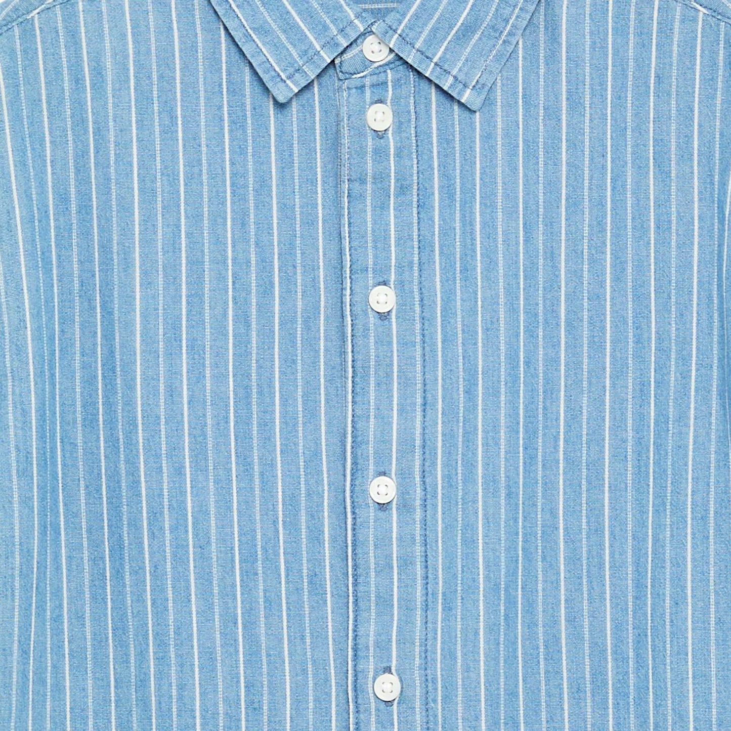 Short-sleeved denim shirt BLUE
