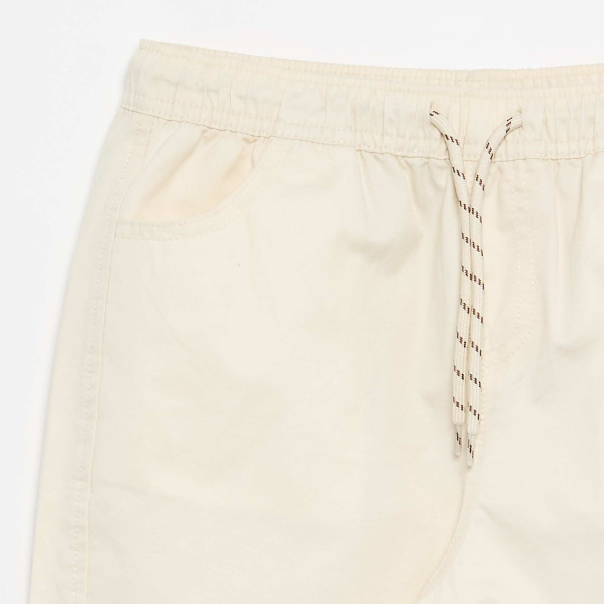 Barrel fit trousers with drawstring WHITE