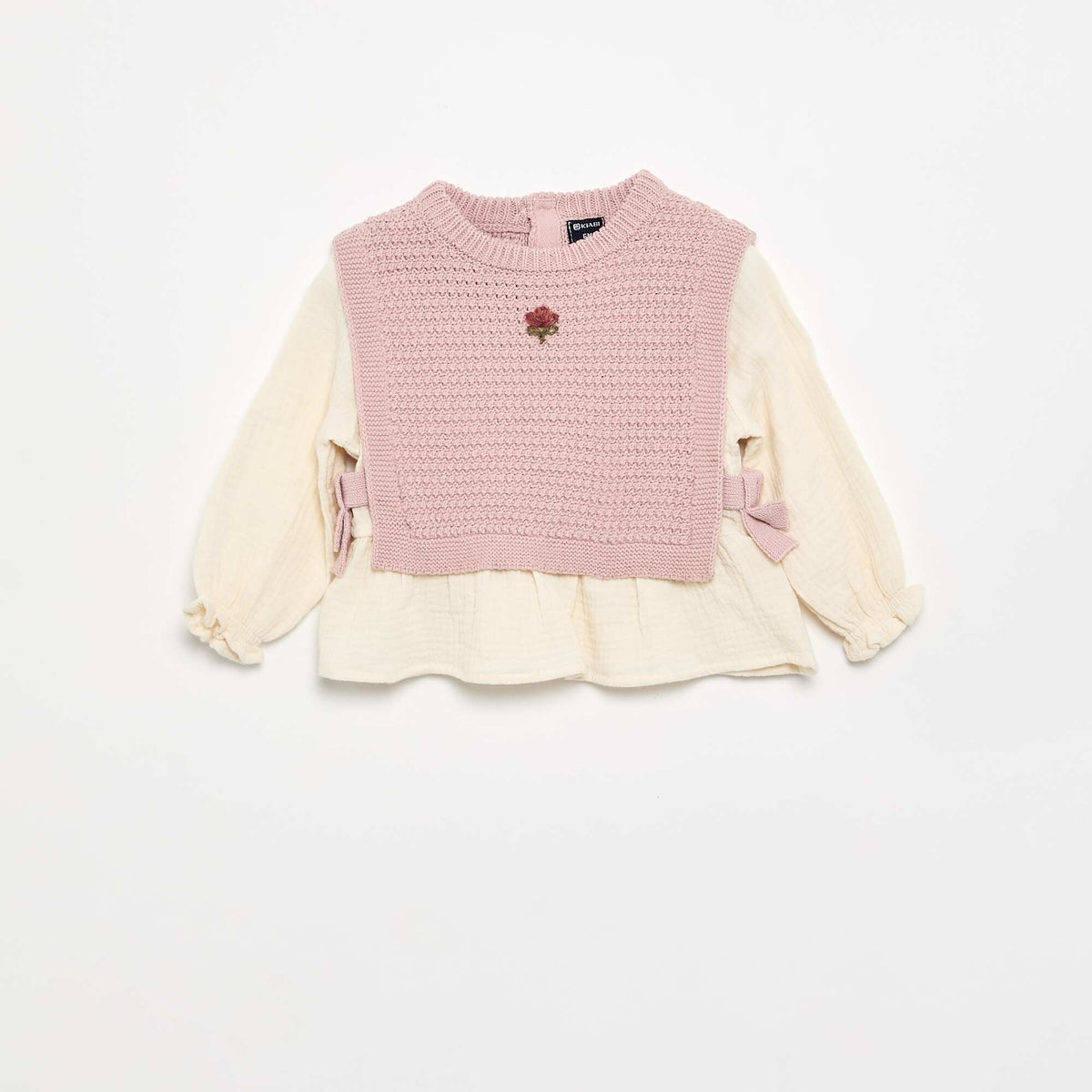 Cotton Voile Sleeve Sweater PURPLE