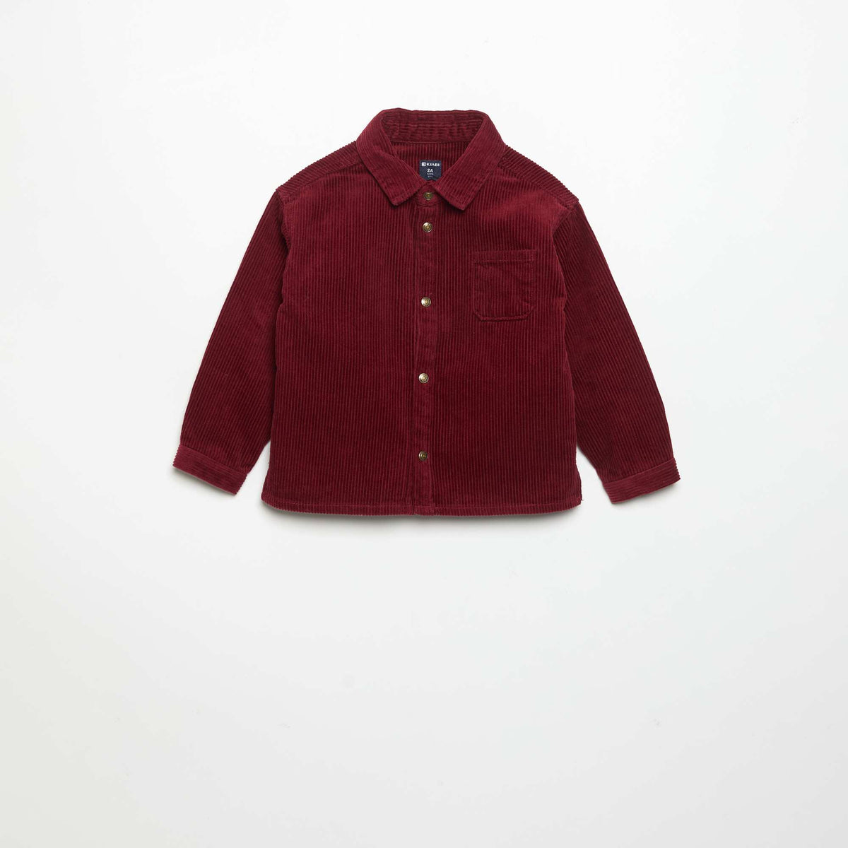 Long-sleeved corduroy shirt RED
