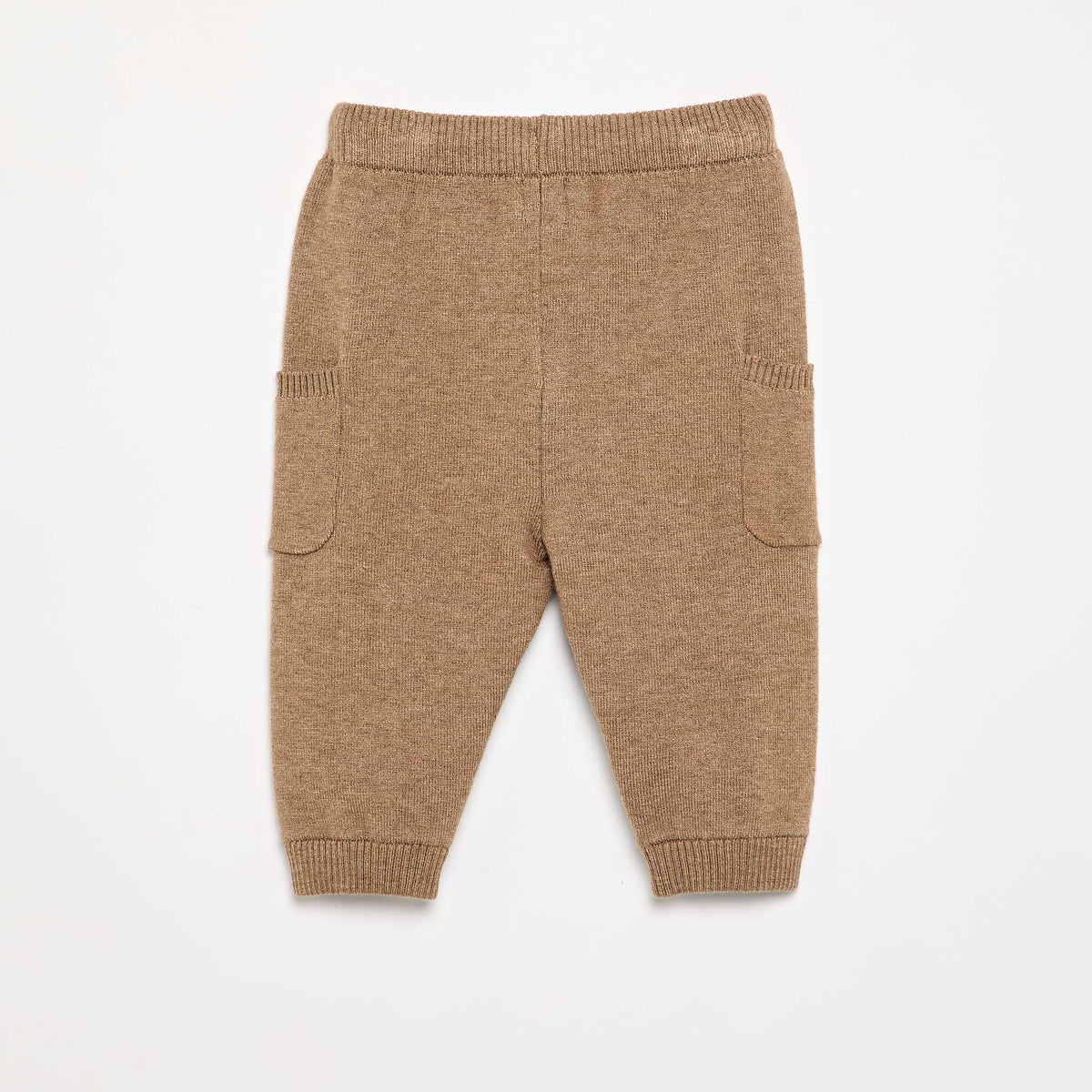 Solid knit pants BROWN