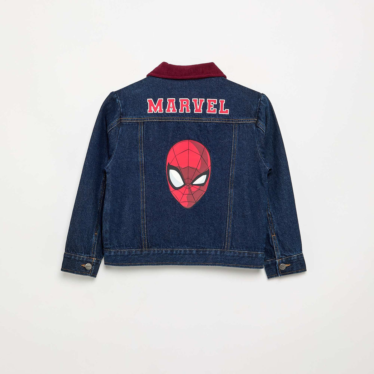 'Marvel' 'Spiderman' denim jacket with contrasting collar BLUE