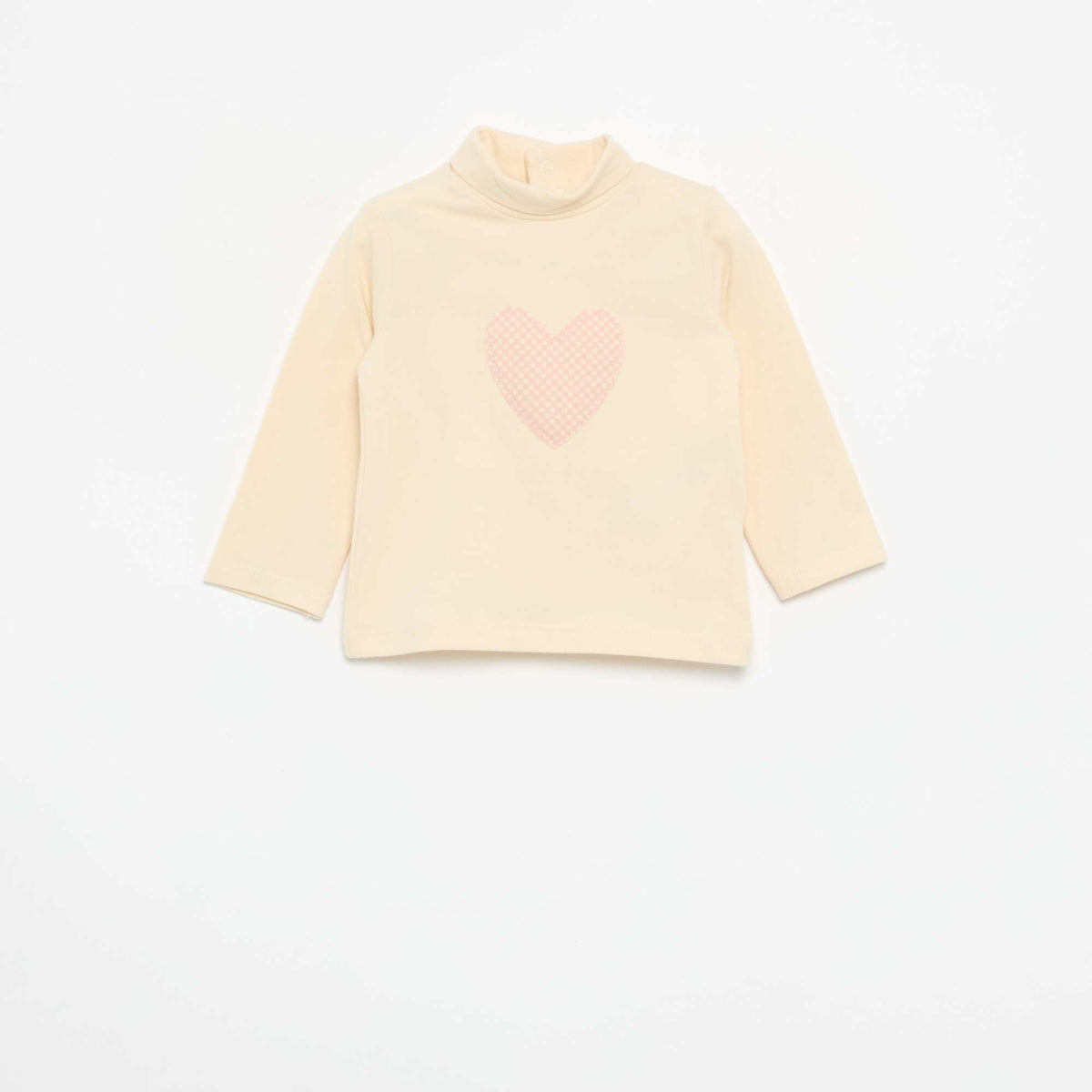 Turtleneck top with playful bow WHITE