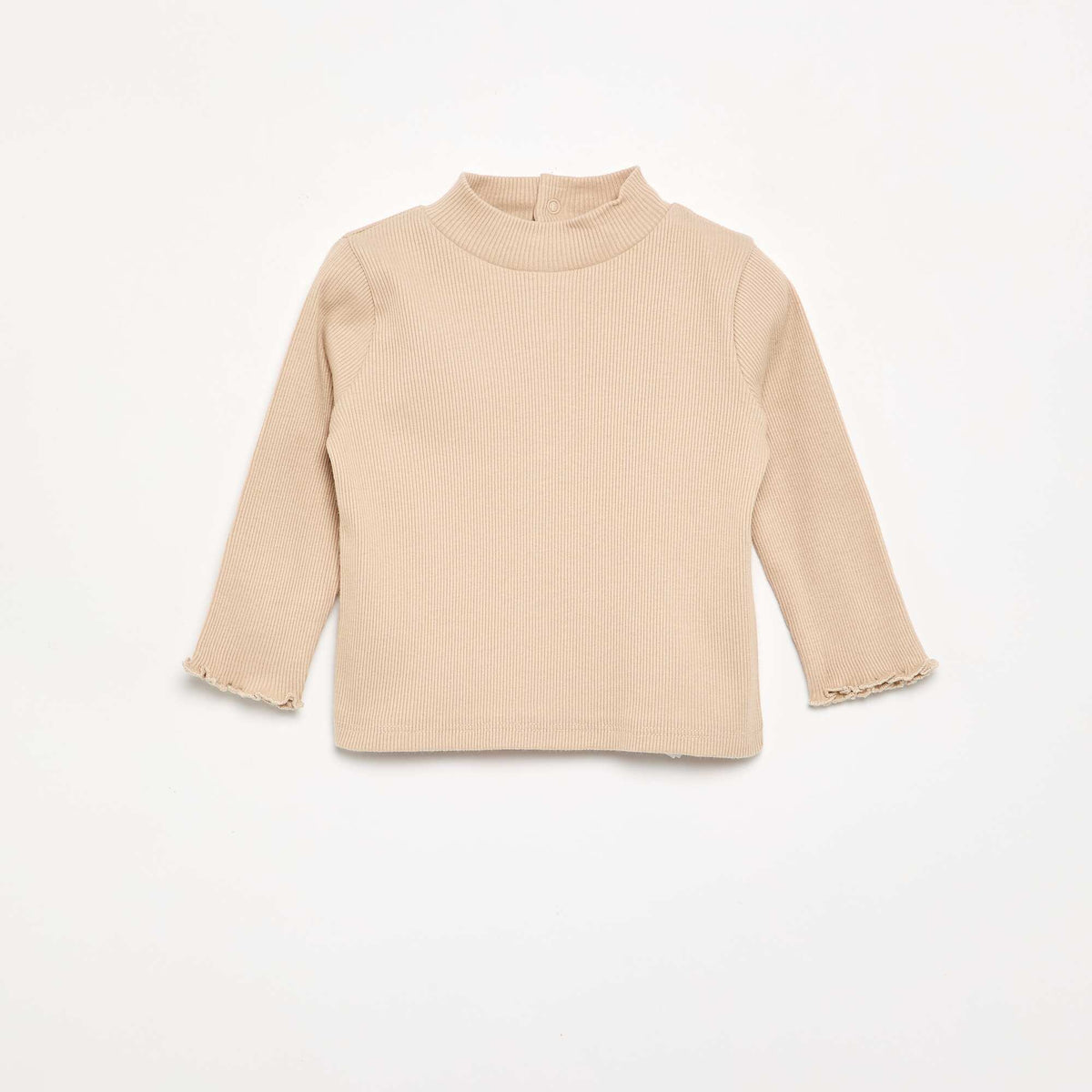 Bluzë me jakë rripash dhe rripa BEIGE