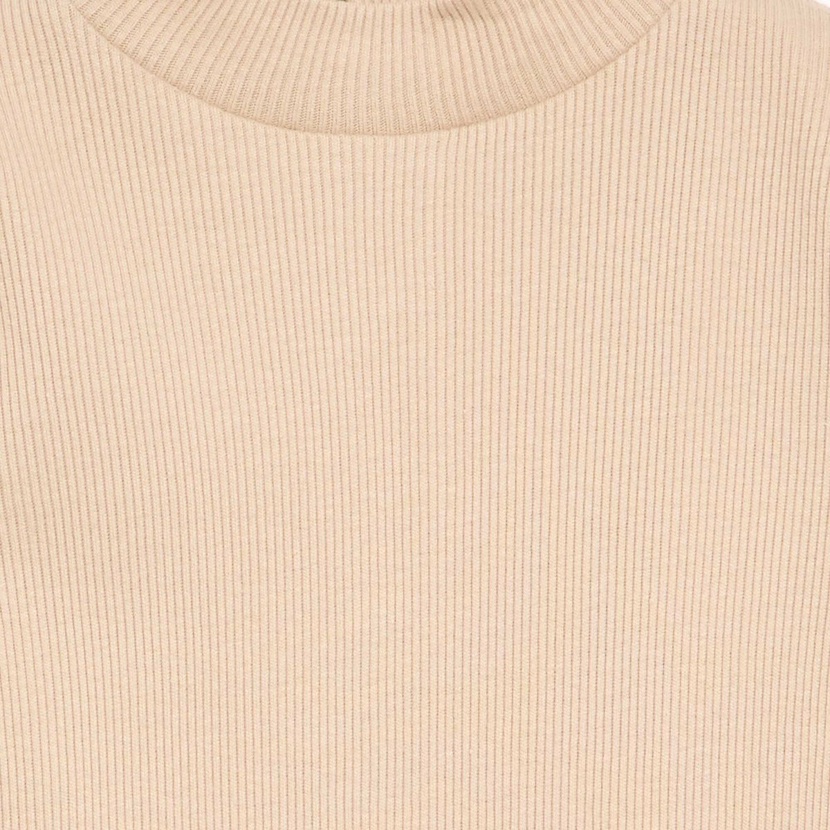 Bluzë me jakë rripash dhe rripa BEIGE