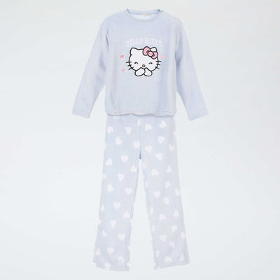 Pijamë e ngrohtë prej fleeci 'Hello Kitty' BLU