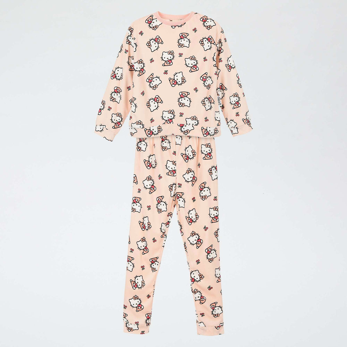 'Hello Kitty' 2-piece Pajamas - Long-sleeved T-shirt + Pants PINK