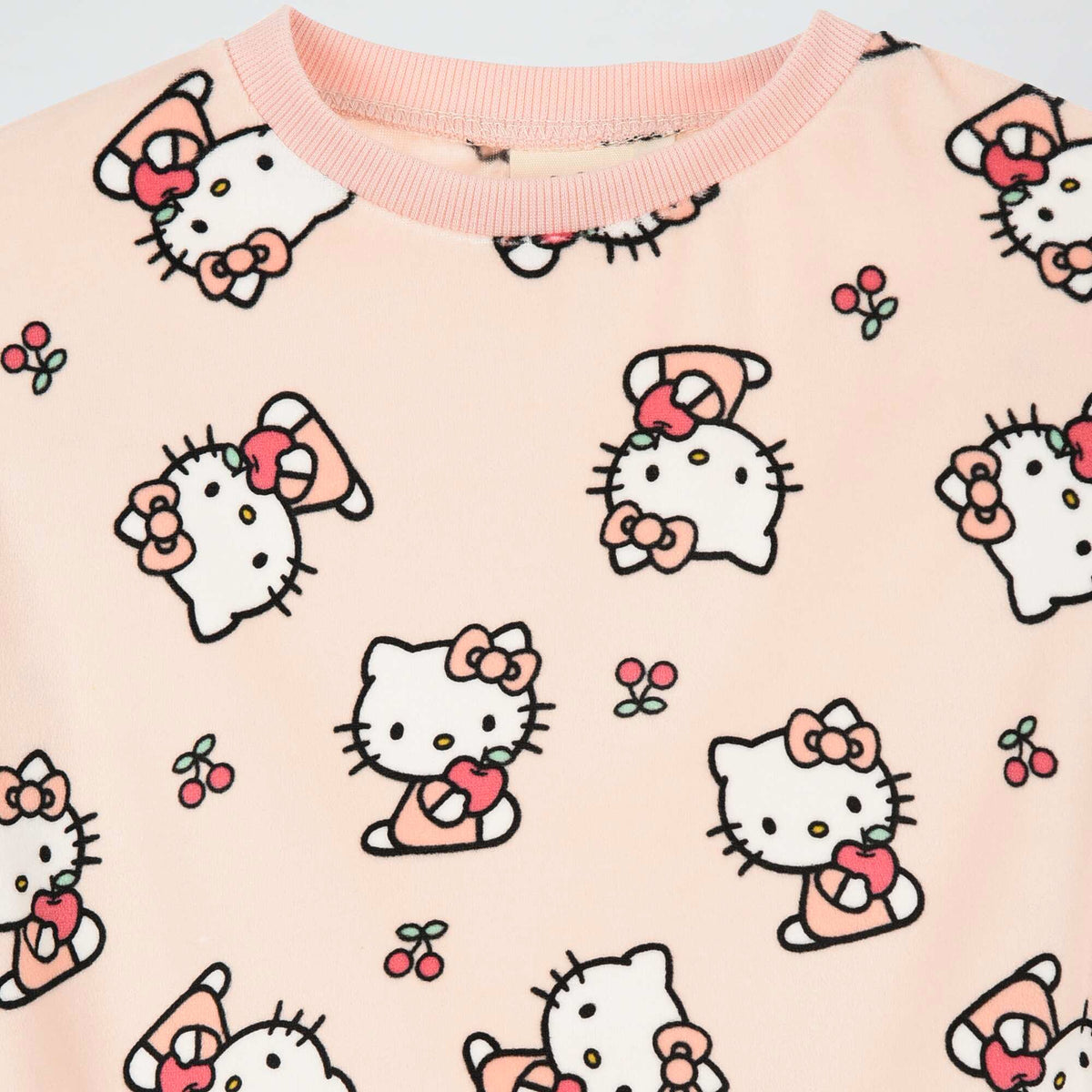 'Hello Kitty' 2-piece Pajamas - Long-sleeved T-shirt + Pants PINK
