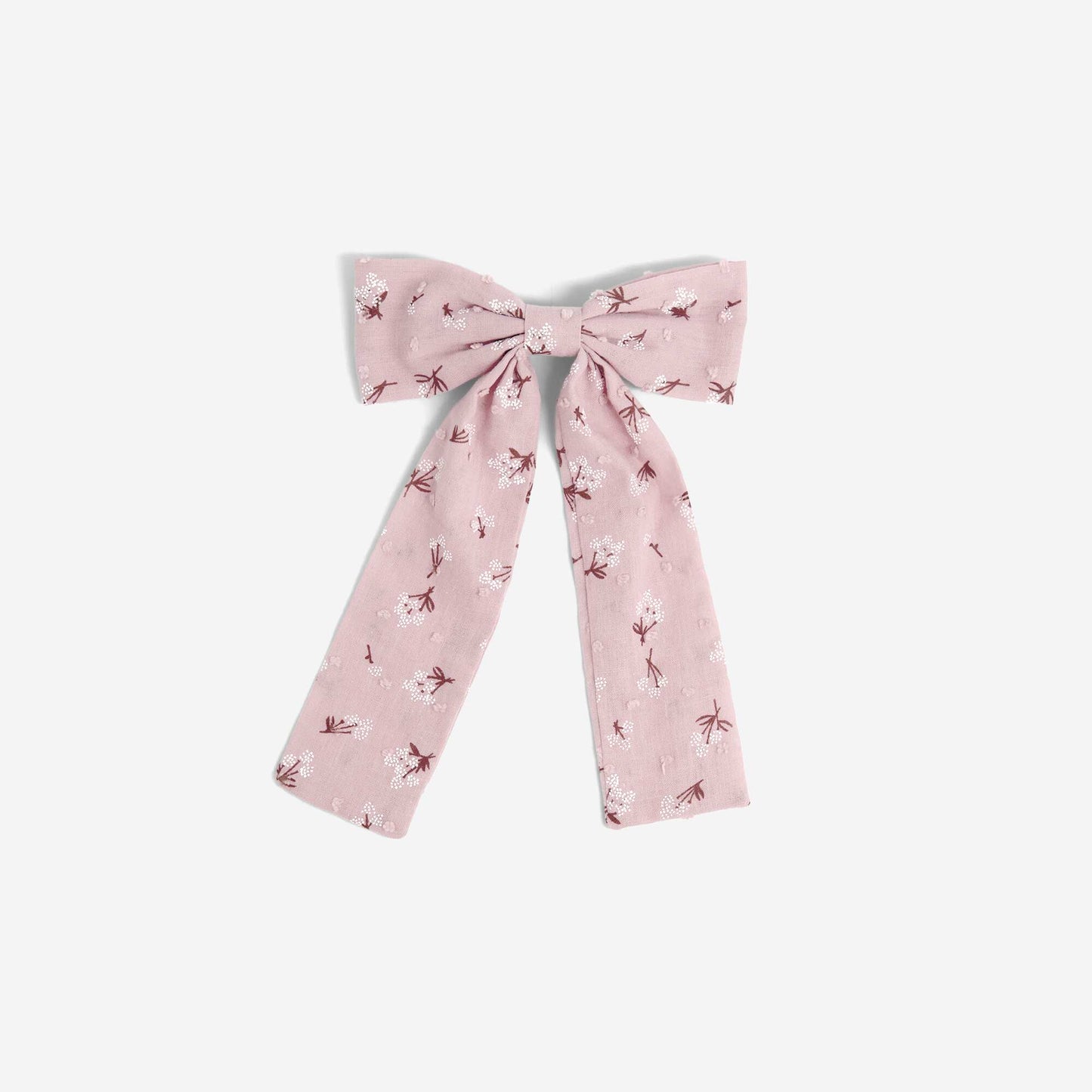 Printed Large Bow Hair Clip PINK