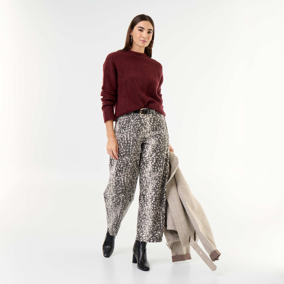Cozy Mohair Crew Neck Sweater PURPLE