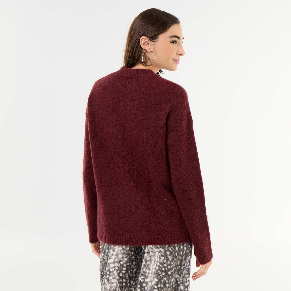 Cozy Mohair Crew Neck Sweater PURPLE