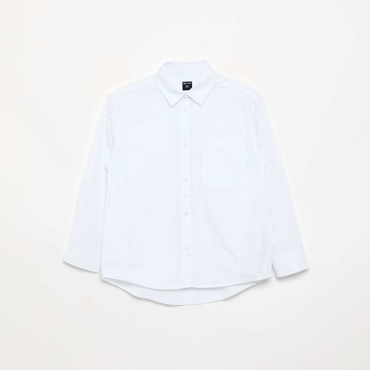 Long-sleeved cotton blouse WHITE