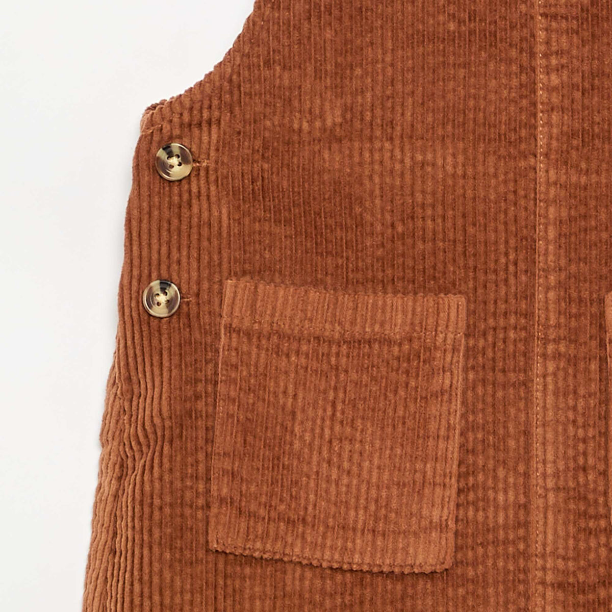 Corduroy Pinafore Dress BROWN
