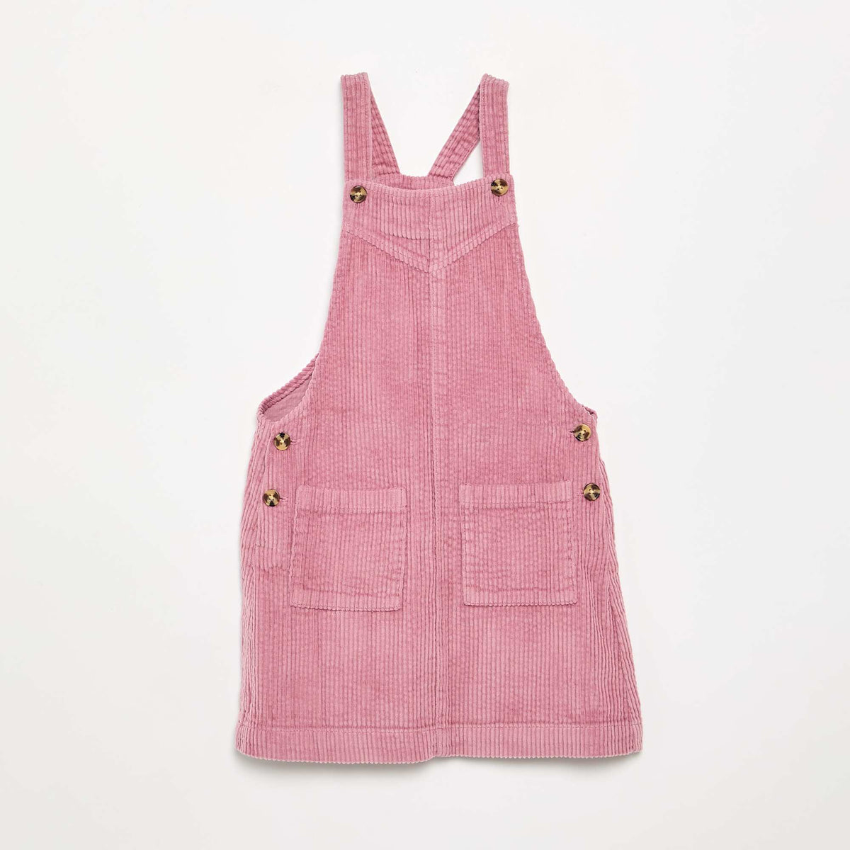 Corduroy Pinafore Dress PINK