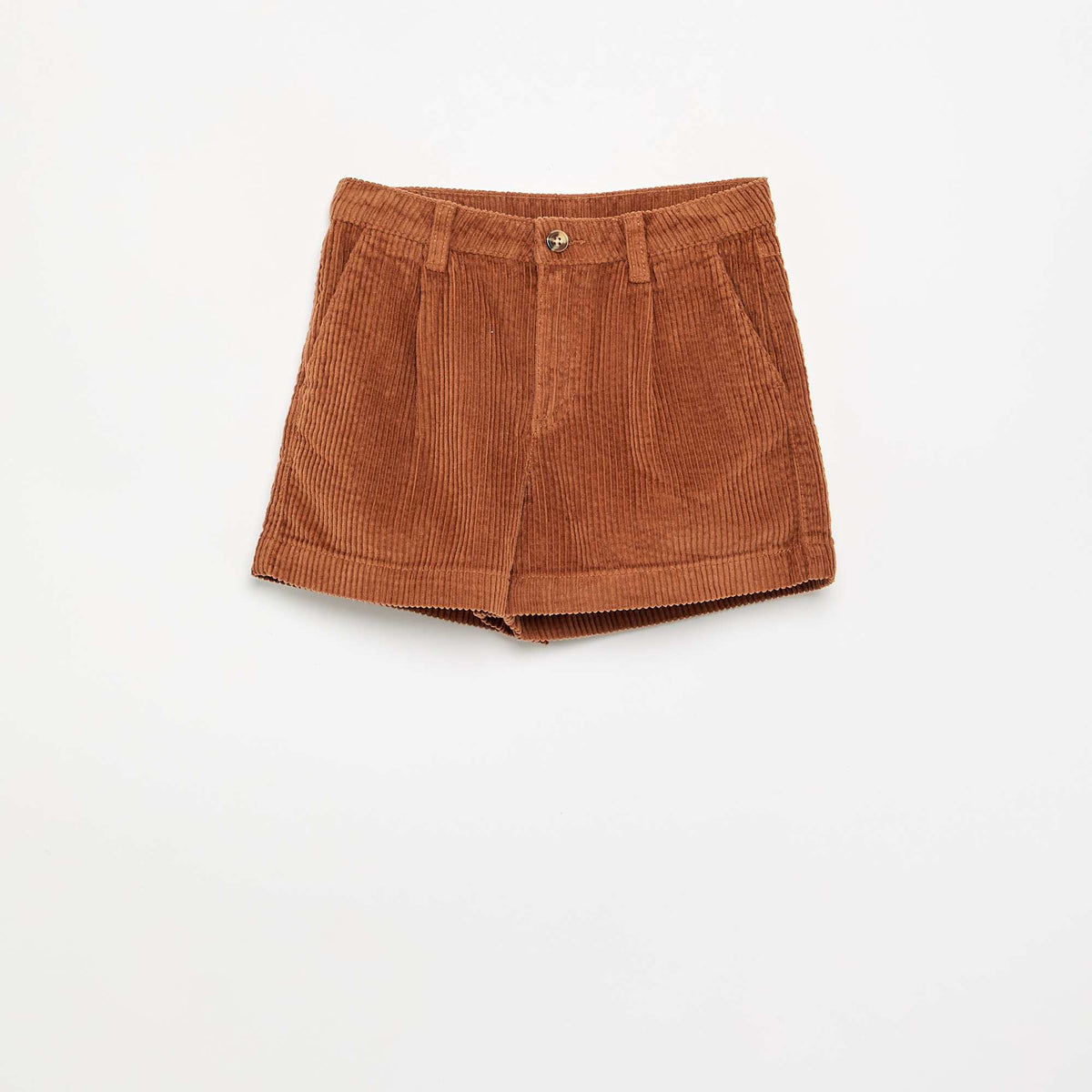 Plain Corduroy Shorts BROWN