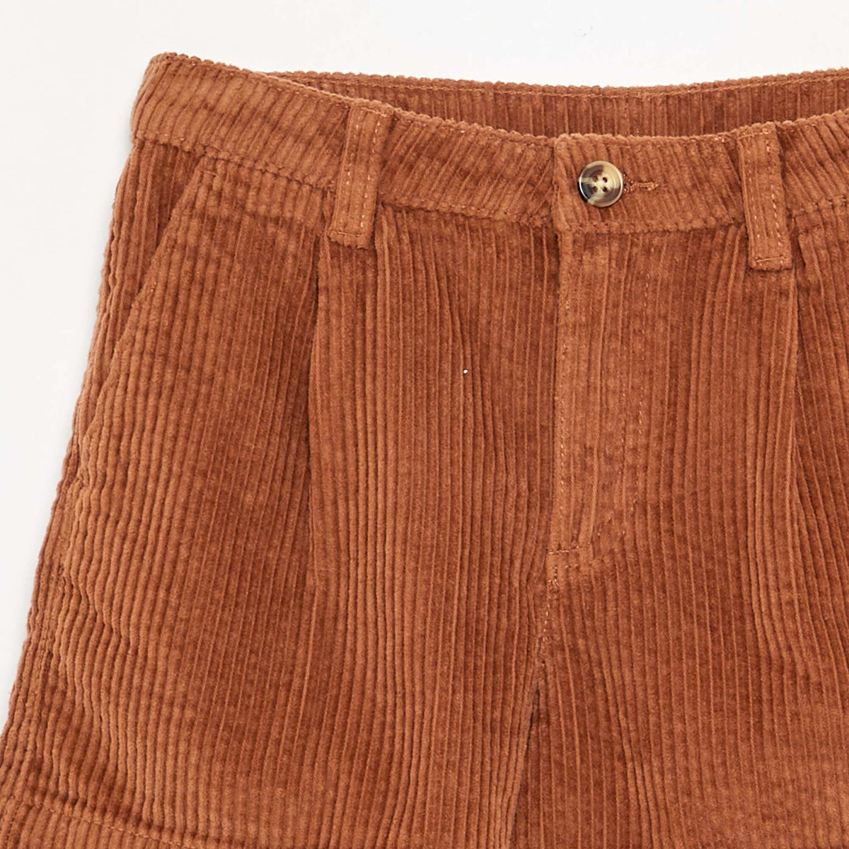 Plain Corduroy Shorts BROWN