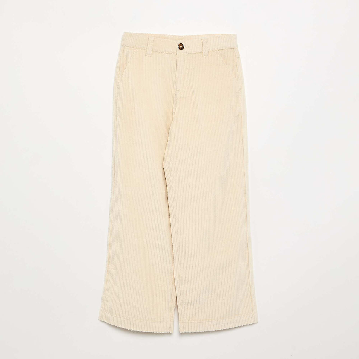 Wide Leg Corduroy Trousers WHITE