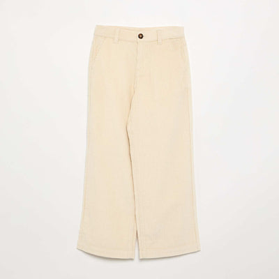 Wide Leg Corduroy Trousers WHITE
