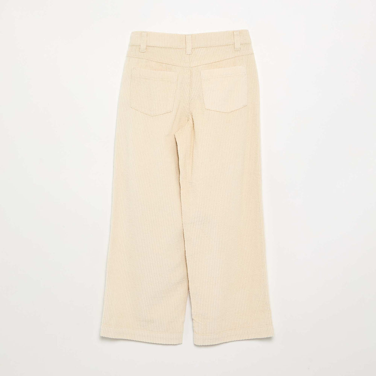 Wide Leg Corduroy Trousers WHITE