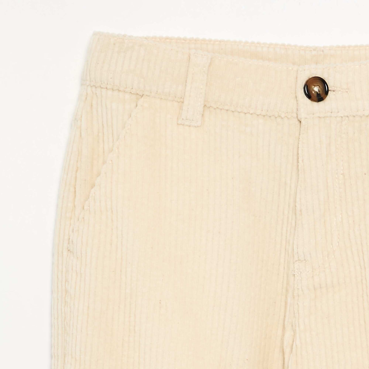 Wide Leg Corduroy Trousers WHITE