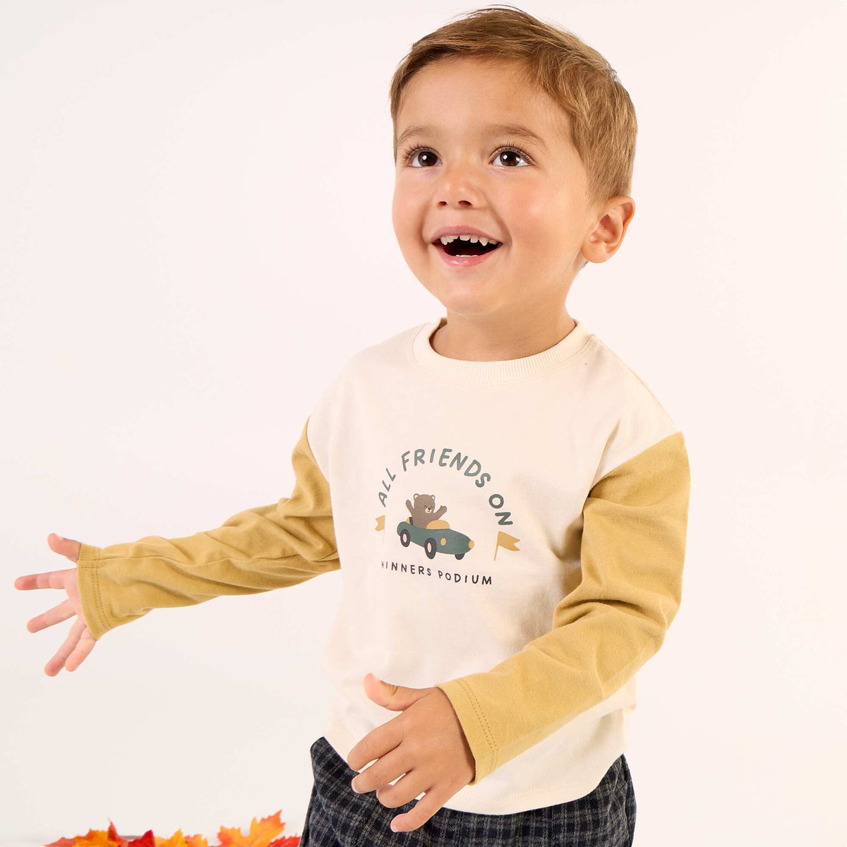 Printed long-sleeved T-shirt WHITE