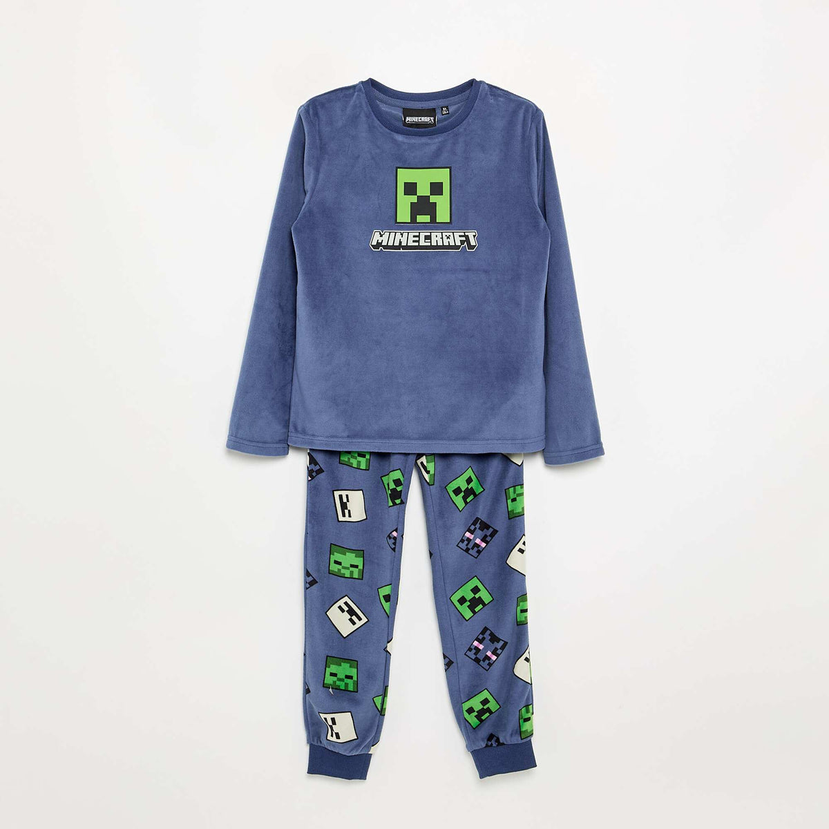 'Minecraft' 2-piece fleece pajamas - Long-sleeved T-shirt + pants BLUE