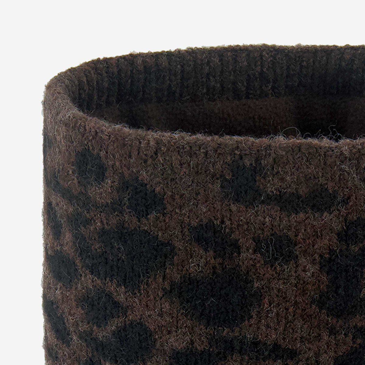 Fleece-Lined Knitted Neck Warmer BROWN