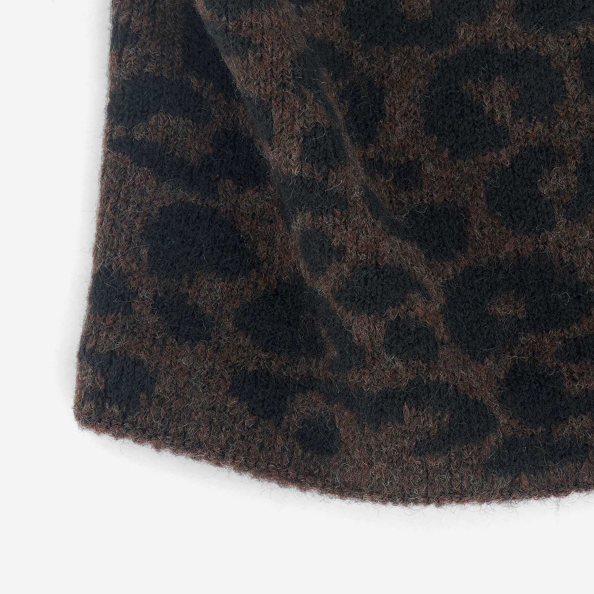 Fleece-Lined Knitted Neck Warmer BROWN