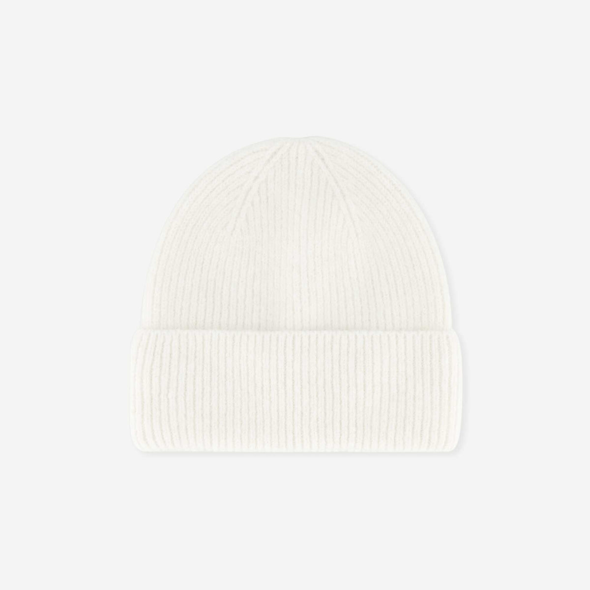 Solid Beanie with Fold-Over Cuff BEIGE