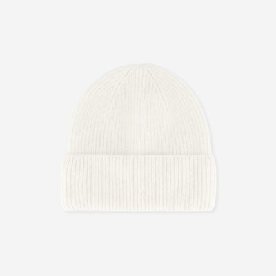 Solid Beanie with Fold-Over Cuff BEIGE