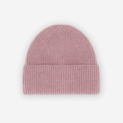 Solid Beanie with Fold-Over Cuff PINK