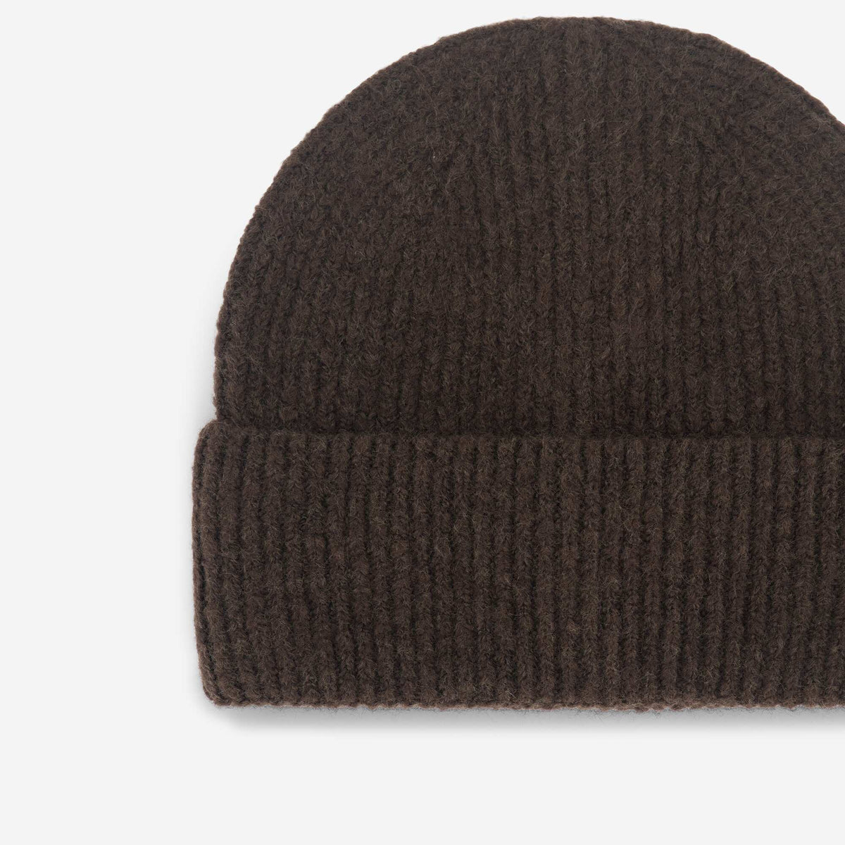 Solid Ribbed Knit Beanie BROWN