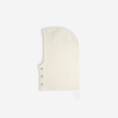 Knitted Balaclava with Decorative Gold Buttons BEIGE