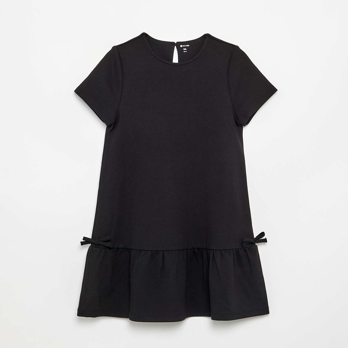 Printed Short-Sleeved Dress BLACK