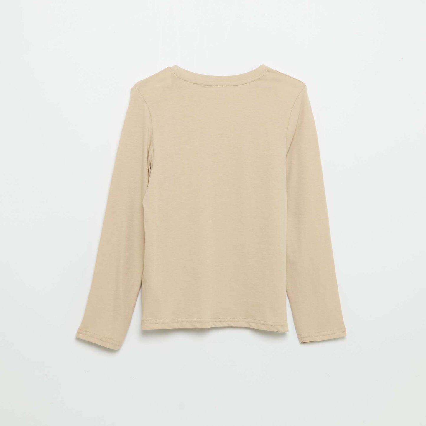 Long-sleeved printed T-shirt BEIGE