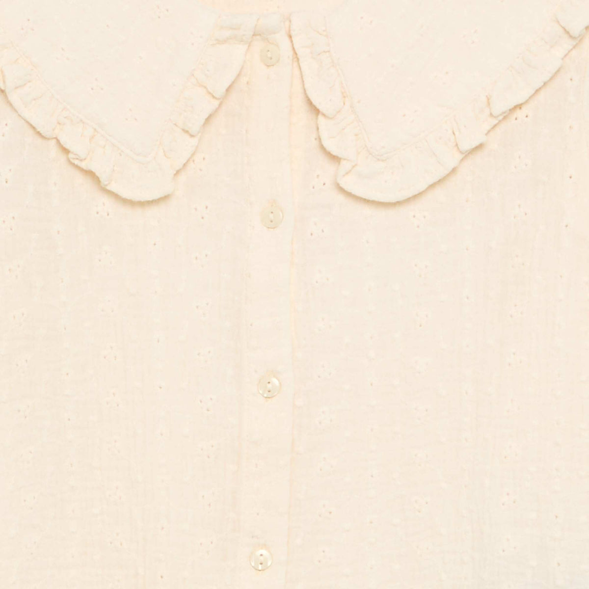 Double gauze blouse with Peter Pan collar BEIGE