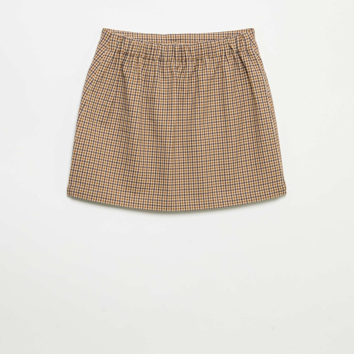 Short Checked Skirt BROWN