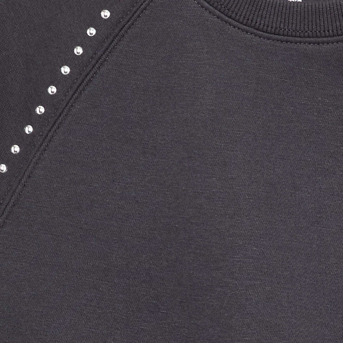 Plain Sweatshirt with Studs GREY