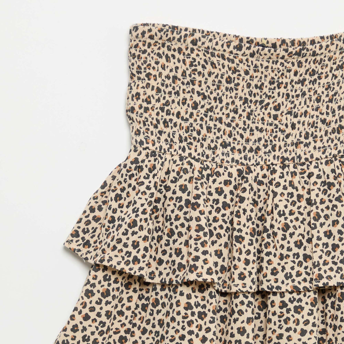 Leopard print ruffled skirt BEIGE