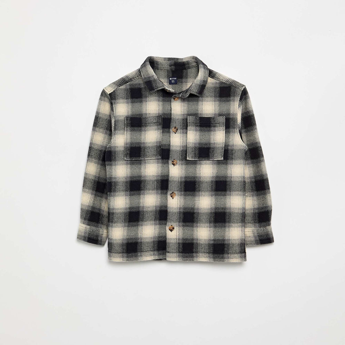 Plaid Flannel Hooded Shirt WHITE